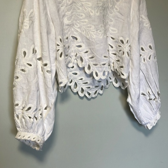 Free People Oleander White Eyelet Crop Top - Picture 2 of 5